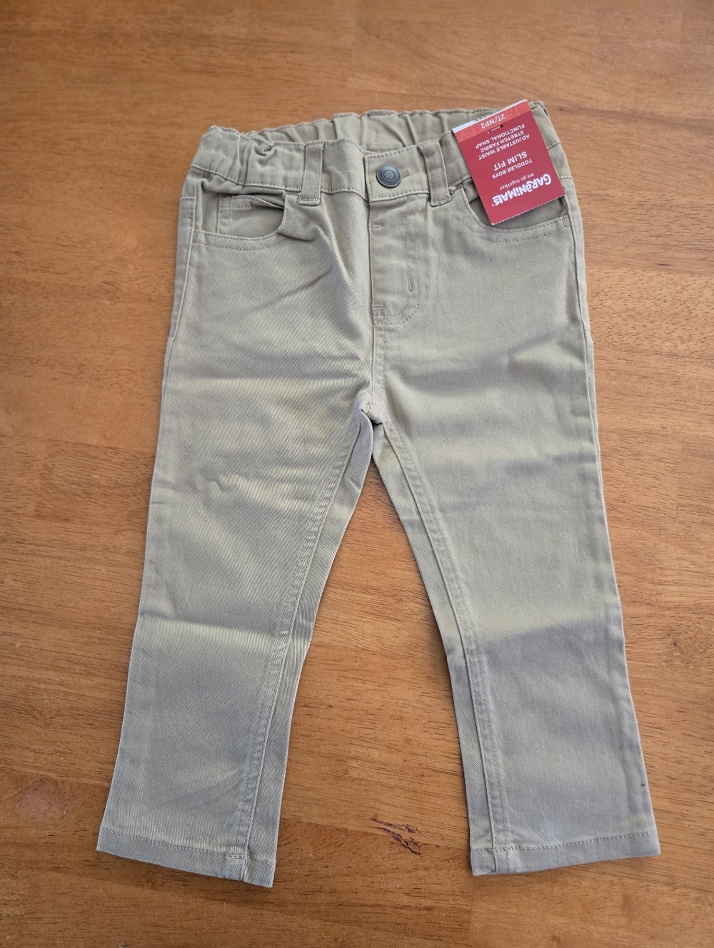 NWT Garanimals Toddler Boy Slim Fit Twill Pants in khaki 2T